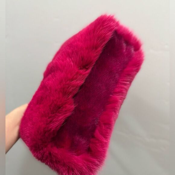 One of a kind! Luxury Dyed Real Fox Fur Leather Handle Satchel - Picture 14 of 15